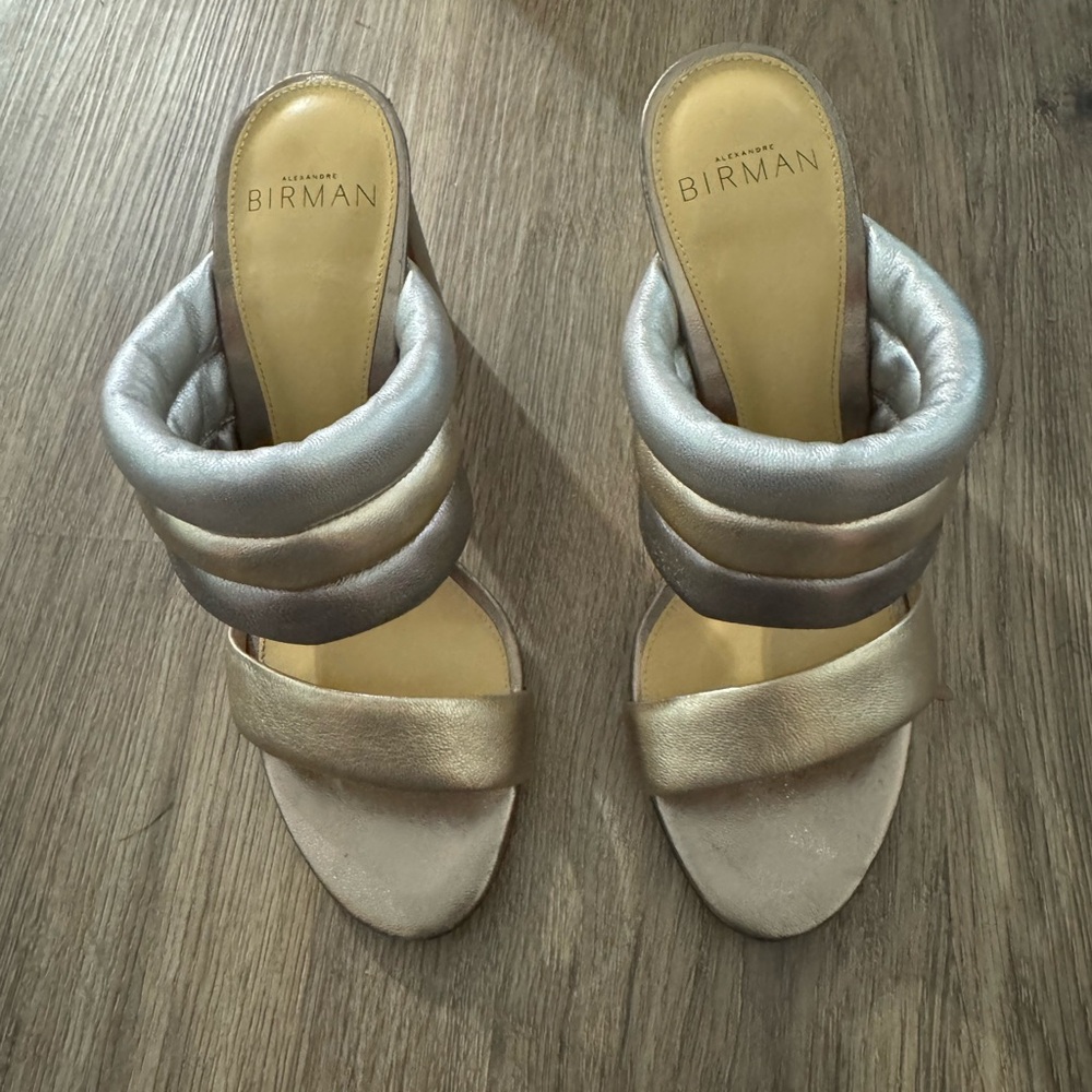 ALEXANDRE BIRMAN Fabby Metallic Leather Mules size - 35